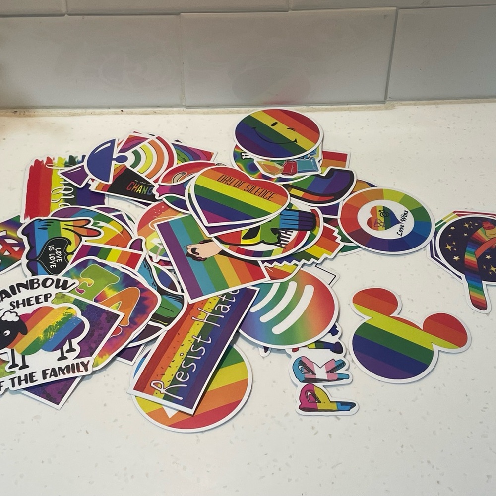 Pride Rainbow Sticker Pack – Colorful Paper Decals
